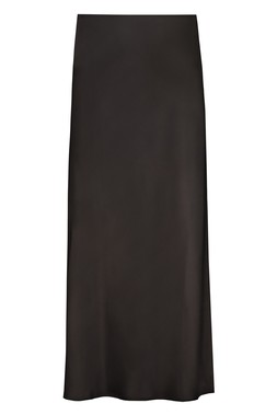 Black Satin Midi Skirt
