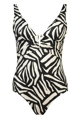 2 Tone Mono Black White Swimsuit