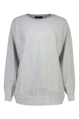 Grey Front Seam Batwing Jumper