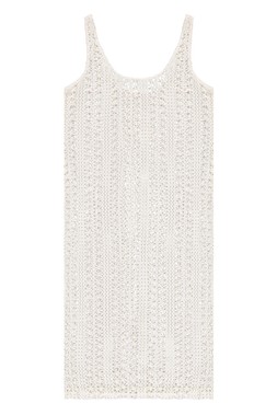 Ivory Crochet Beach Midi Dress