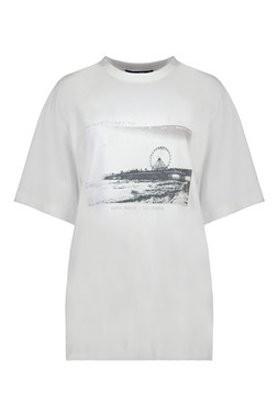 Cream Photographic Print Tee