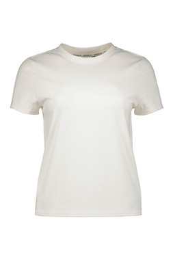 Cream Ribbed Active Tee