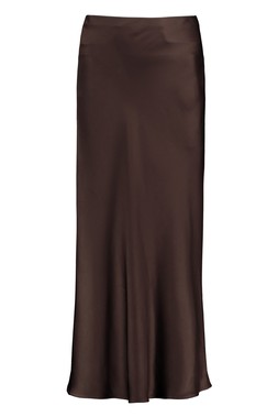 Brown Chocolate Satin Slip Skirt