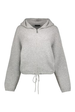 Grey Marl Knitted Zip Through