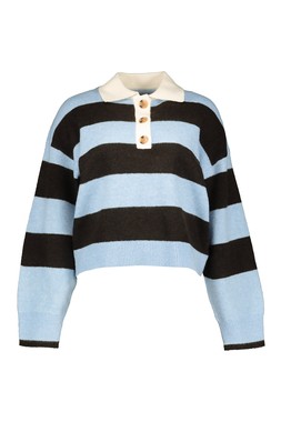 Multi Blue Stripe Rugby Top