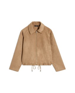 Brown Suede Drawstring Jacket