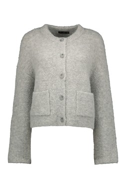 Grey Boucle Pocket Cardigan