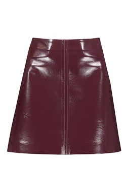 Burgandy High Shine Mini Skirt