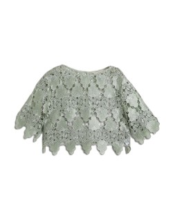 Green Lace Crochet Top