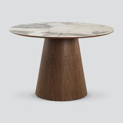 Dwell Terzo Dining Table in Walnut, available at DFS