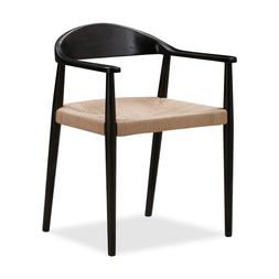 Dwell Cosma Dining Chair in Black Oak and Rattan, available at DFS
