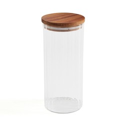 Acacia Ribbed Glass Jar