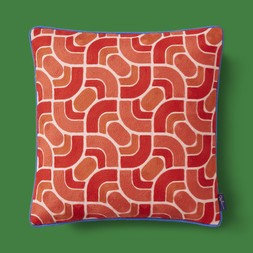 30933063 Sophie Robinson Wave Stitch Crewel 45x45 Cushion Coral £28
