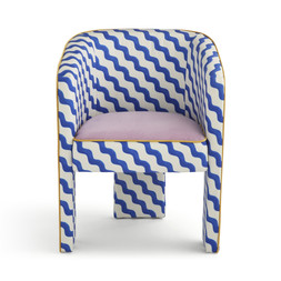 30967493 Sophie Robinson Dining Chair, Colbalt Blue Wiggle Fabric £169