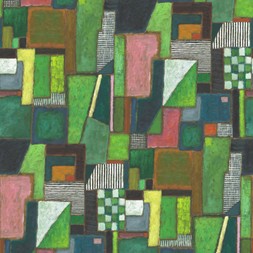 Raku Patchwork in emerald (fabric) FDG3168/01