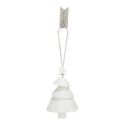 50083055 £10 Ceramic White Dangling Tree Dec