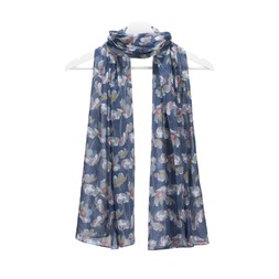 National Trust Peony Bloom Navy Organic Cotton Scarf_gbp_25