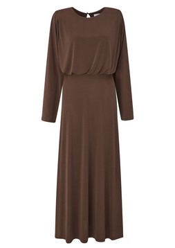 Long Sleeve Jersey Maxi Dress Chocolate £49