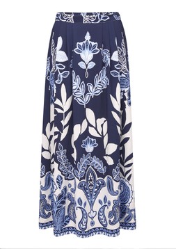 Printed Pull On Maxi Skirt Navy £38- Available from 7th May
