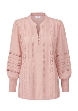 Broderie Long Sleeved Blouse Pink £42