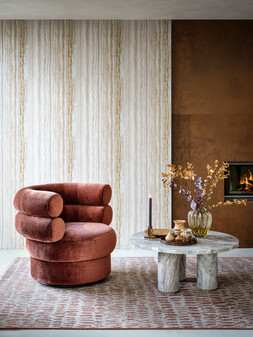 TEXTURALISM & MATERIALITY - Cricket Designer Chair in Smooth Textured Chenille Antique Rose All Over, £699