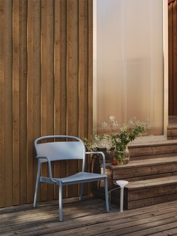 Muuto Linear Steel Outdoor Lounge Armchair - Pale Blue