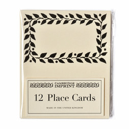 Pack of Twelve Black Place Cards