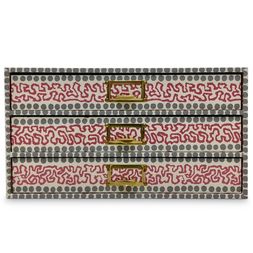 A Flight of Charleston Patterned Paper-Covered Collector's Drawers