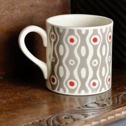 Mug Persephone Grey and Crimson