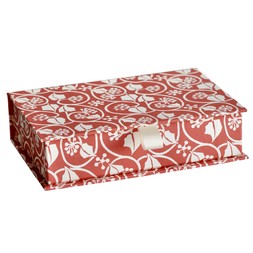 Postcard Box in Small Ivy Stripe Red