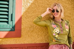 Gabriela Embroidered Henley Top