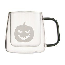 beetlejuice clear mug with pumkin image and greyhandle &pound;4.99