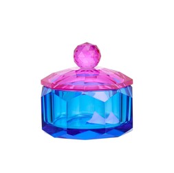 Homesense Christmas Decorations multi-coloured cut glass lidded dish