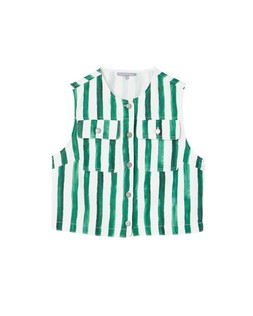 Green Striped Denim Gilet	£58 €76