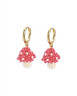 Mandy Mushroom Beaded Drop Hoop Earrings £18