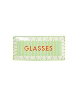 Green Striped Ceramic Glasses Tray £12.5