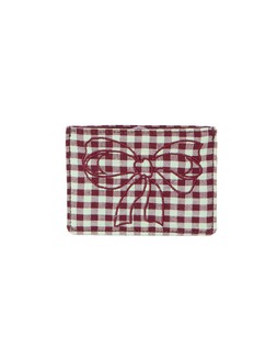 Bree Burgundy & Green Gingham Bow Card Holder £16