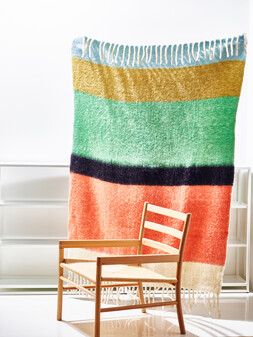 Multicoloured Stripe Knitted Cosy Throw £50