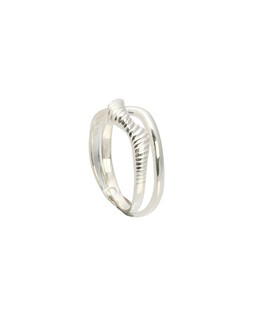 Galia Wave & Textured Interlinked Silver Statement Ring £42