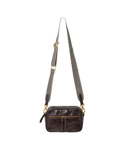Nora Chocolate Brown Patent Zip Front Crossbody Bag £52