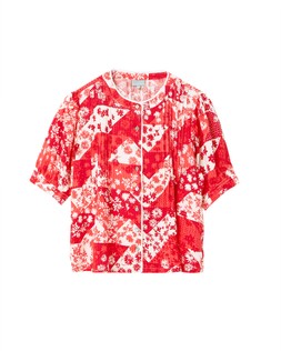 Oliver Bonas Red Patched Floral Blouse £55