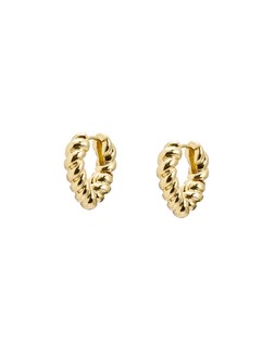 Tayler Twisted Puffy Heart Gold Tone Hoop Earrings £16.5
