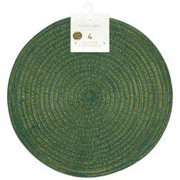4 PACK GREEN GLITTER PLACEMATS £4 (424928)