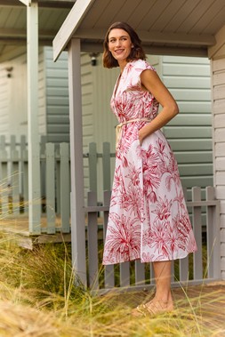 Cotton Sketch Palm Print Dress £30