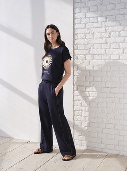 Gold Printed Top £18 & Trim Detail Wide Leg Trousers £22.