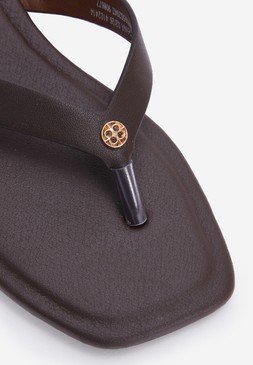 Womens Chocolate Brown Toe Post Sandals