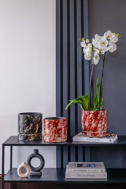 ATLAS REACTIVE GLAZE SMUDGE PLANTER IN RED AND DEEP GREEN £15.99 TO £19.99