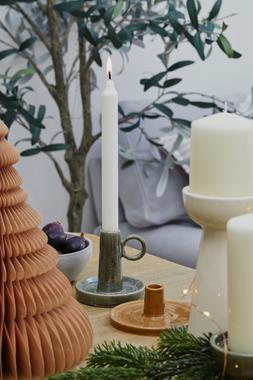 Bowen Dinner Candle Holder With Handle Moss &pound;14.99