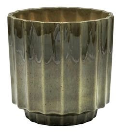 LUGANO SCALLOPED GREEN REACTIVE PLANTER