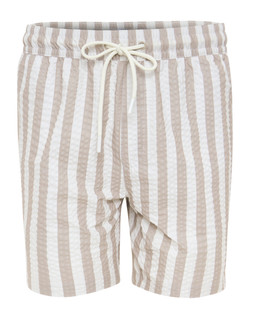 Stone Striped Seersucker Swim Shorts